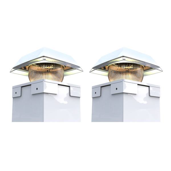 Dome Style Solar Post Cap Lights ‎BICSGL-14-W (2Pack)