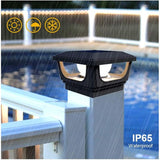 Solar Post Cap Lights for 3x3, 4X4 Posts - BLACK (2 PACK) BICSGL-12BLK Brighticonic