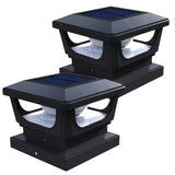 Solar Post Cap Lights for 3x3, 4X4 Posts - BLACK (2 PACK) BICSGL-12BLK Brighticonic