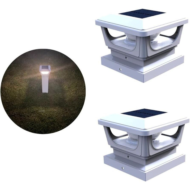 Solar Post Cap Lights for 3x3, 4X4 Posts - WHITE (2 PACK) BICSGL-12WHT Brighticonic