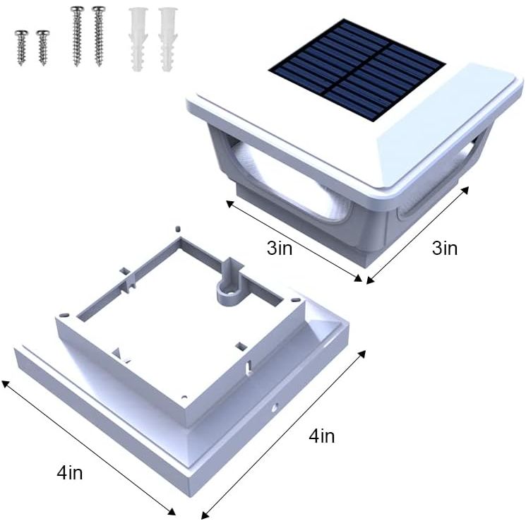 Solar Post Cap Lights for 3x3, 4X4 Posts - WHITE (2 PACK) BICSGL-12WHT Brighticonic